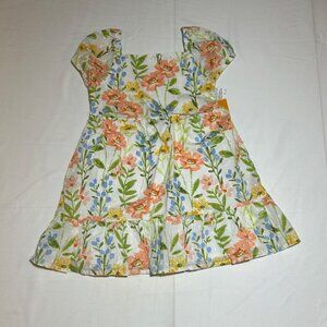 Gymboree Girls 3T Floral Prairie Fields Short Sleeve Dress NWT Smocked Spring